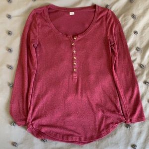 Plush buttoned long sleeve